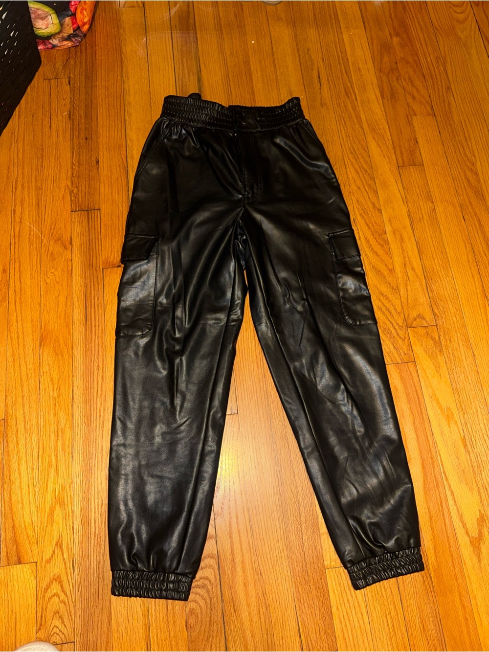 Abercrombie & Fitch Faux Leather Black Joggers